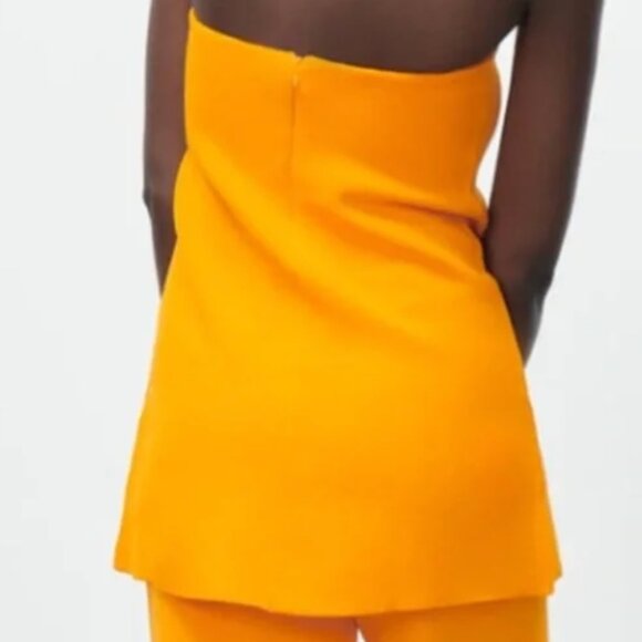 Zara Strapless STRAIGHT NECK KNIT TOP - Picture 2 of 3